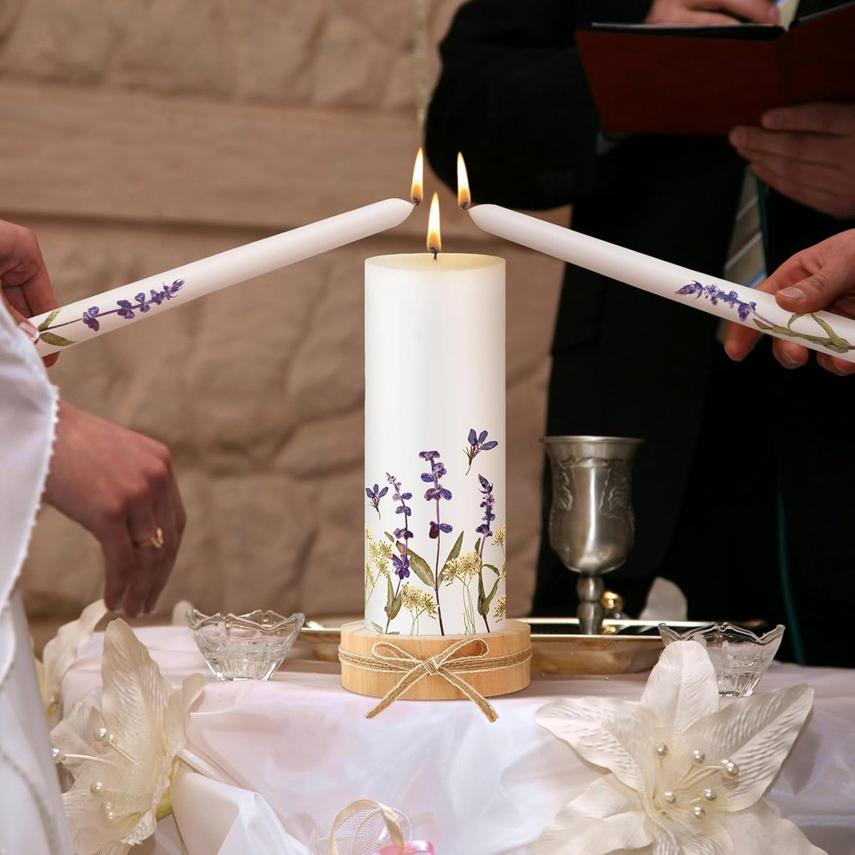 Irenare Unity Candles with Holder for Wedding Ceremony Wedding Decortions Accessories Glass Candle