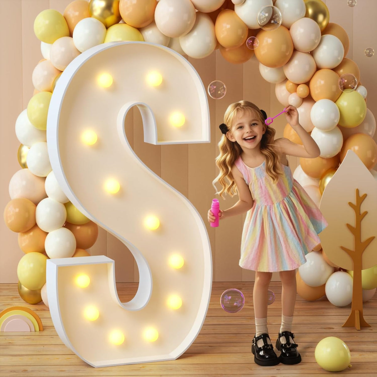 imprsv Marquee Light Up Letters, 4FT Mosaic Letters with Light for Baby Shower Graduation Party