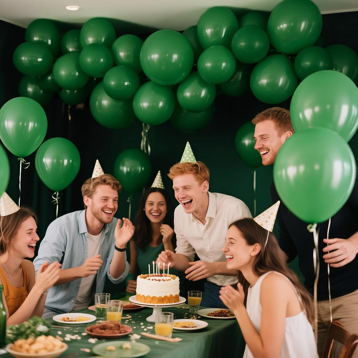 KAWKALSH Dark Green Balloon 12 Inch, 110pcs Latex Party Balloons Helium Bright Color for Birthday
