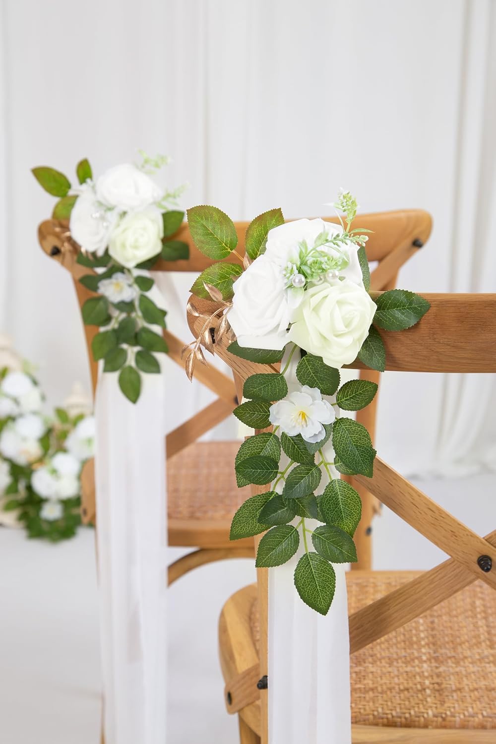 10 Wedding Aisle Decorations for Wedding Ceremony White Wedding Chair Decorations Flowers for