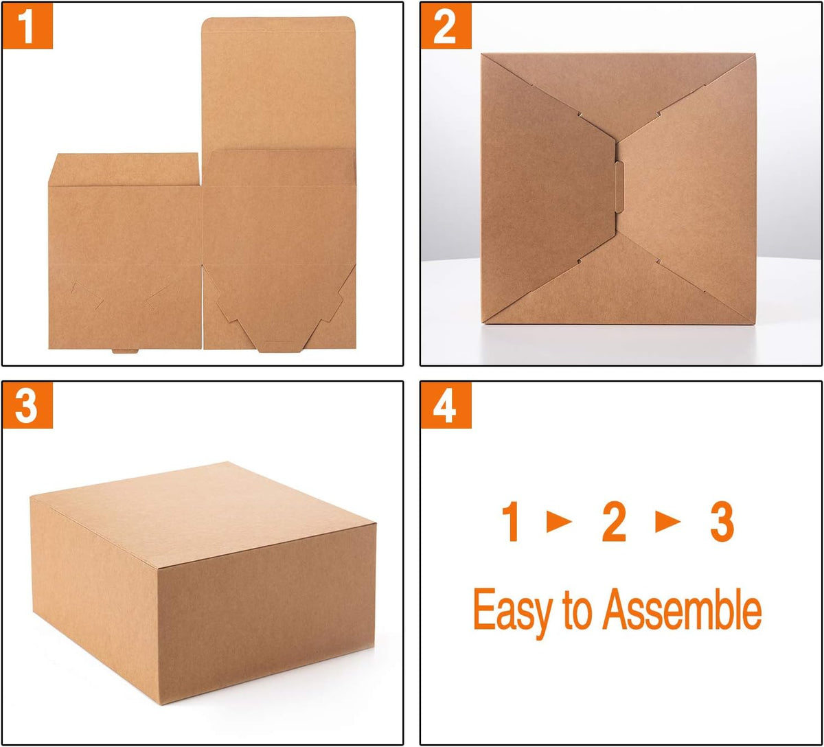 GEFTOL Gift Box 10 Pack 8 x 8 x 4 inches Fold Box Paper Gift Box Bridesmaids Proposal Box for
