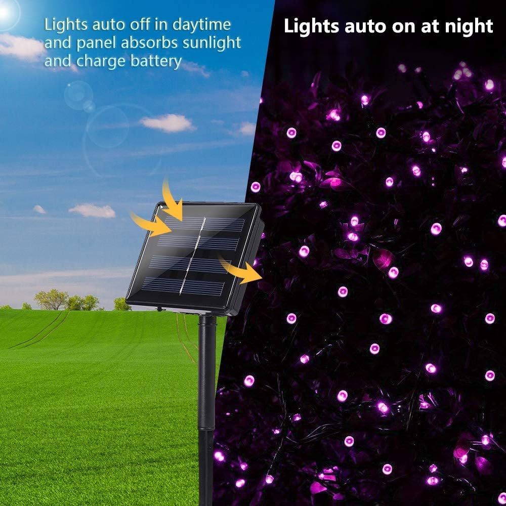 Toodour Solar Christmas Lights Outdoor, 2 Packs Total 144ft 400 LED Solar String Lights with 8