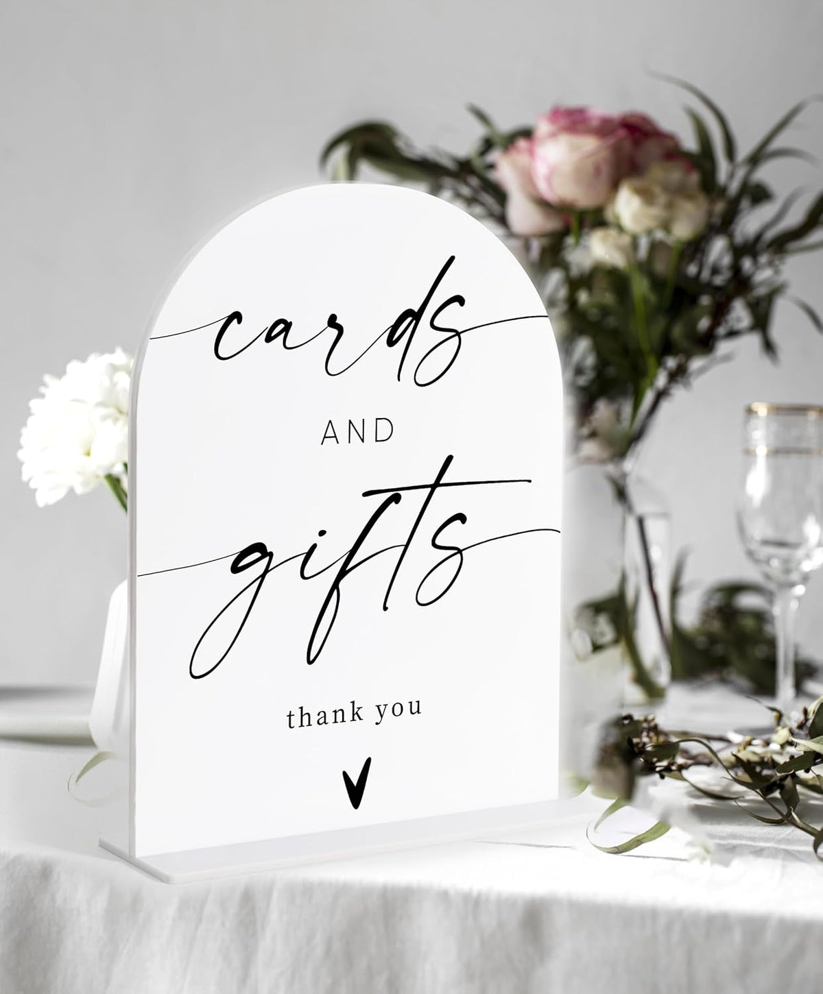 Cards and Gifts Sign, White Arch Acrylic Wedding Sign, Wedding Favors for Guests, Bridal Shower