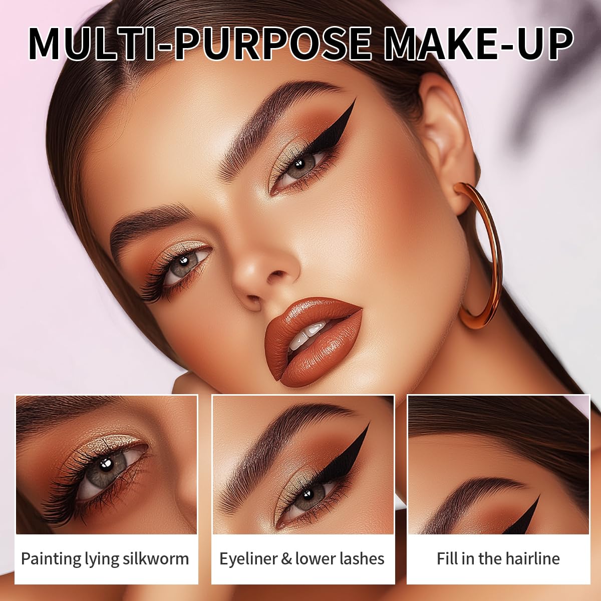 Eyebrow Pen,Brow Pencil 2-in-1 Dual-Ended Microblading Eyebrow Pencil with 2-Fork-Tip and Precise
