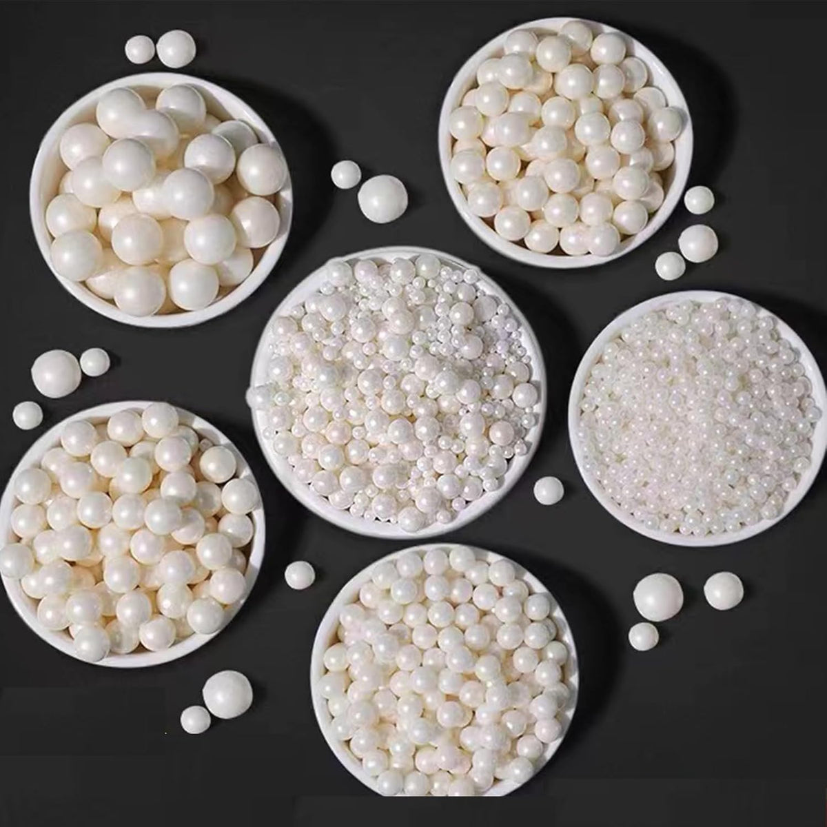 Sentovac 14mm White Pearl Sprinkles Large Edible Cake Decorating Sugar Candy Cookie Cake Cupcake