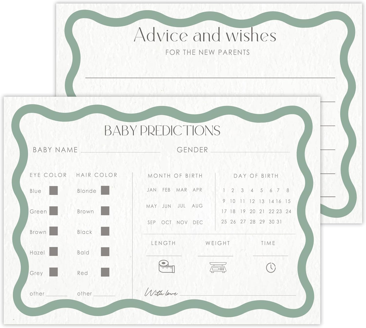 Advice For New Parents Baby Shower, Baby Predictions & Advice Cards For Baby Shower Games