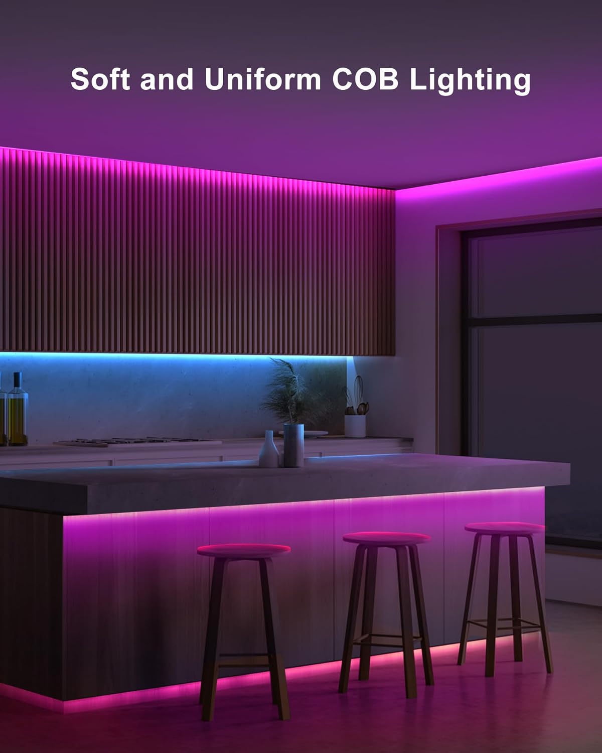 32.8ft Bluetooth RGB COB Led Strip Lights with Remote, Dimmable Smart App Led COB Light Strip