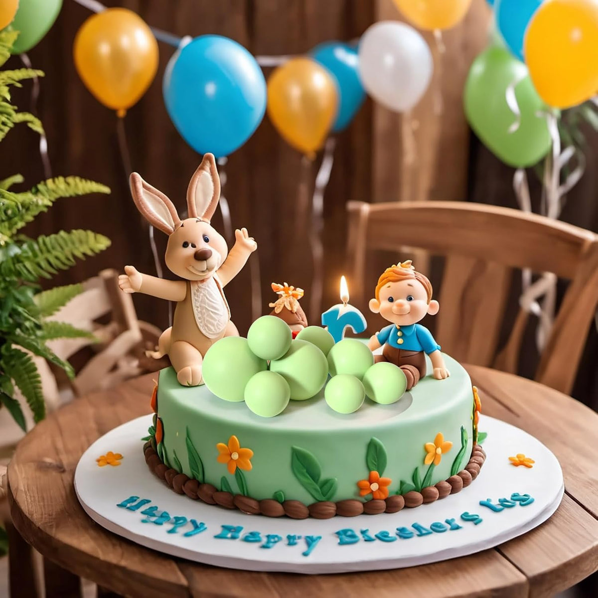 ASTARON 20 Pcs Ball Cake Topper Decorations Mini Balloons Cake Topper Sticks Light Green Balls Cake