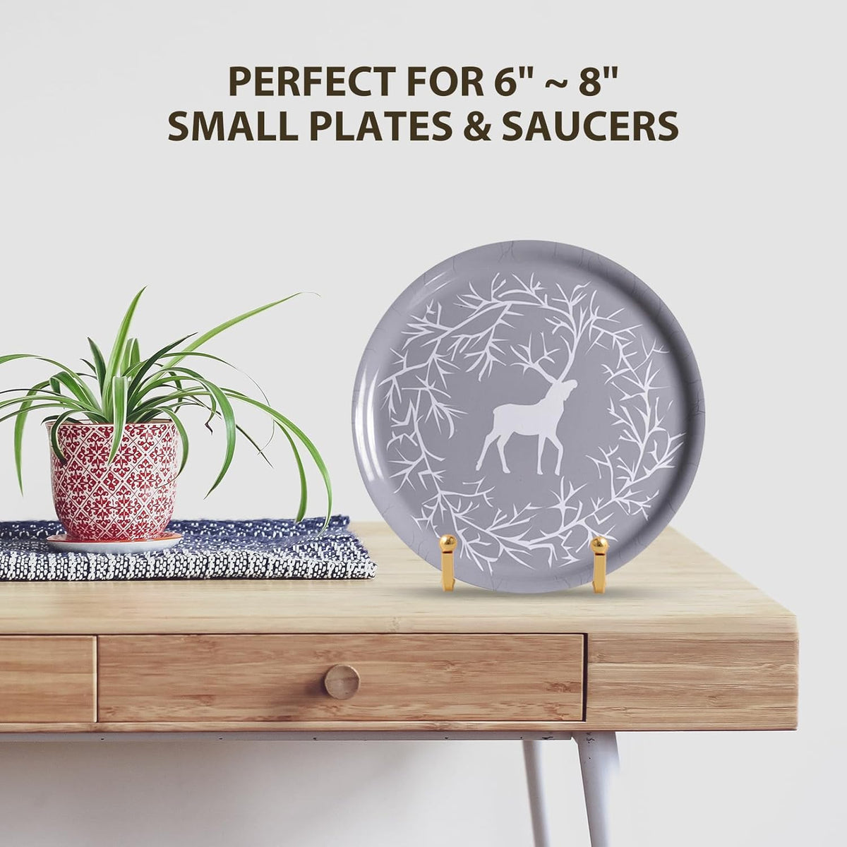 DIDUDIDU Plate Holder Easel Display Stand - Metal Plate Stands for Display - Tabletop Picture Stand