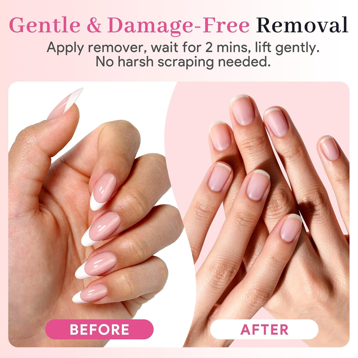 No-Lamp Nail Glue & Remover Set for Press Ons, 10ml Quick Dry 28 Days Super Strong Hold Glue on