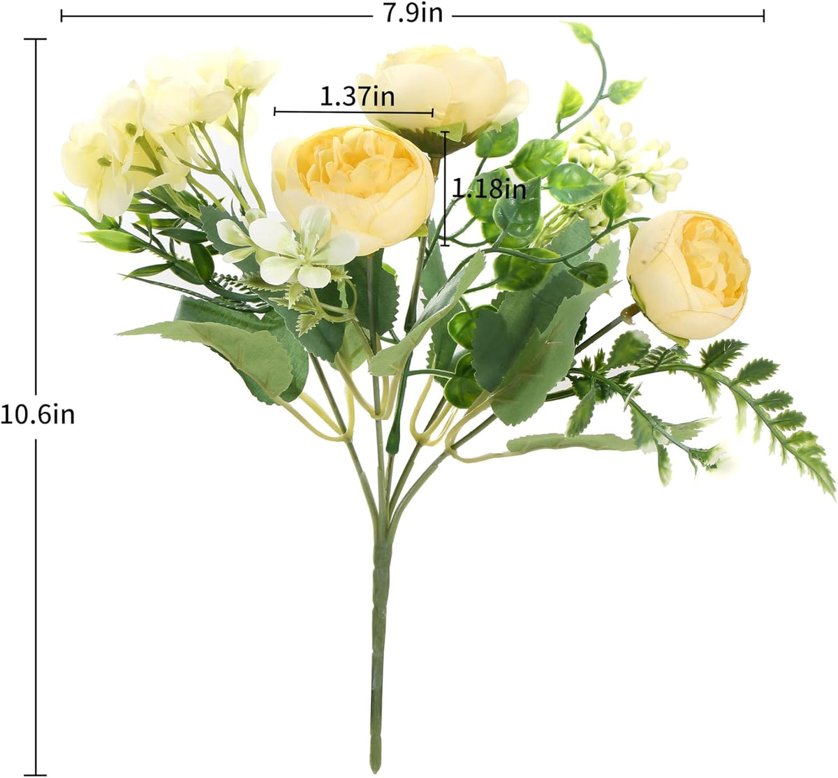 Artificial Flowers Fake Peony Silk Mini Plastic Bridal Flowers for DIY Wedding Bouquets Home