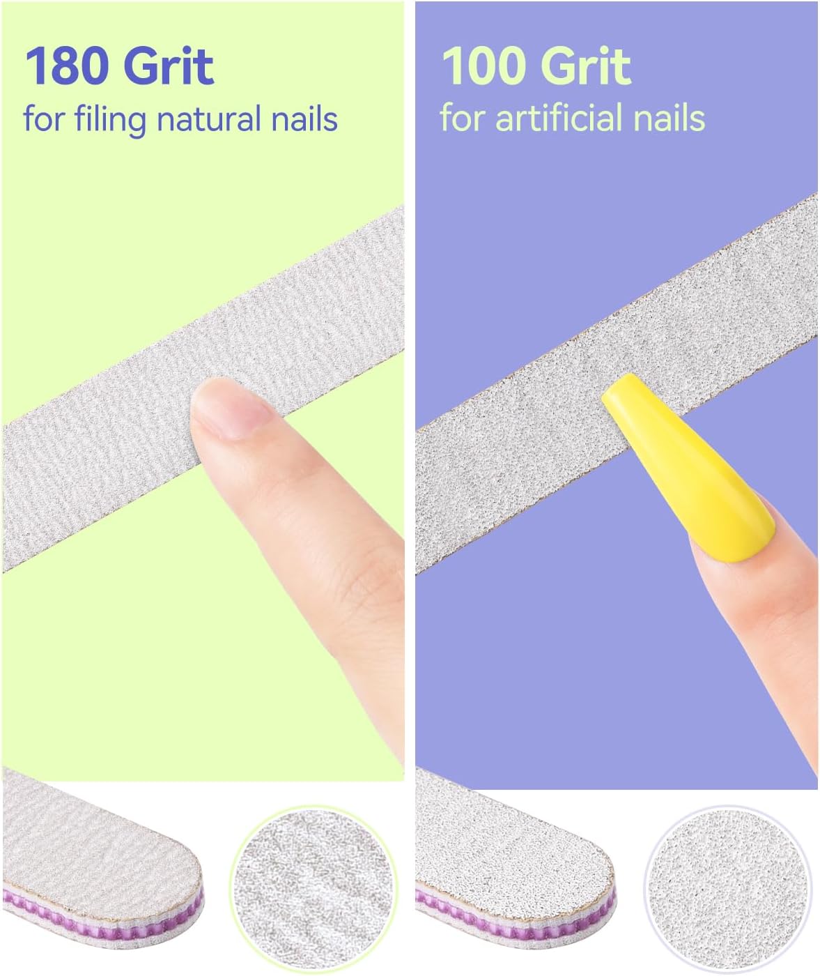 MORGLES Nail Care Kit, Manicure and Pedicure Tools Kit, 3 Nail File 100/180, 3 Buffer Block