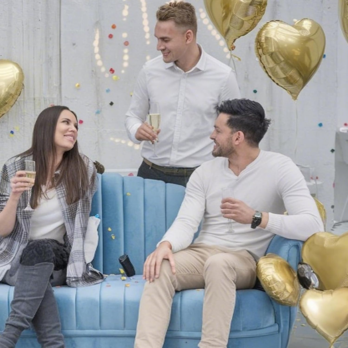 Champagne Gold Heart Balloons, 18 Inch Pastel Gold Heart Shaped Balloon, 12PCS Large Pastel Yellow