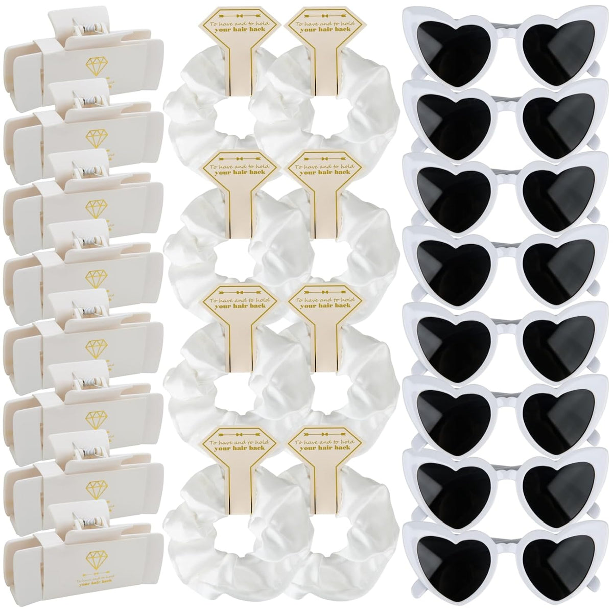 Bridesmaid Scrunchies Proposal Gifts 4.1inch square Hair Claws Bachelorette Hair Clip heart