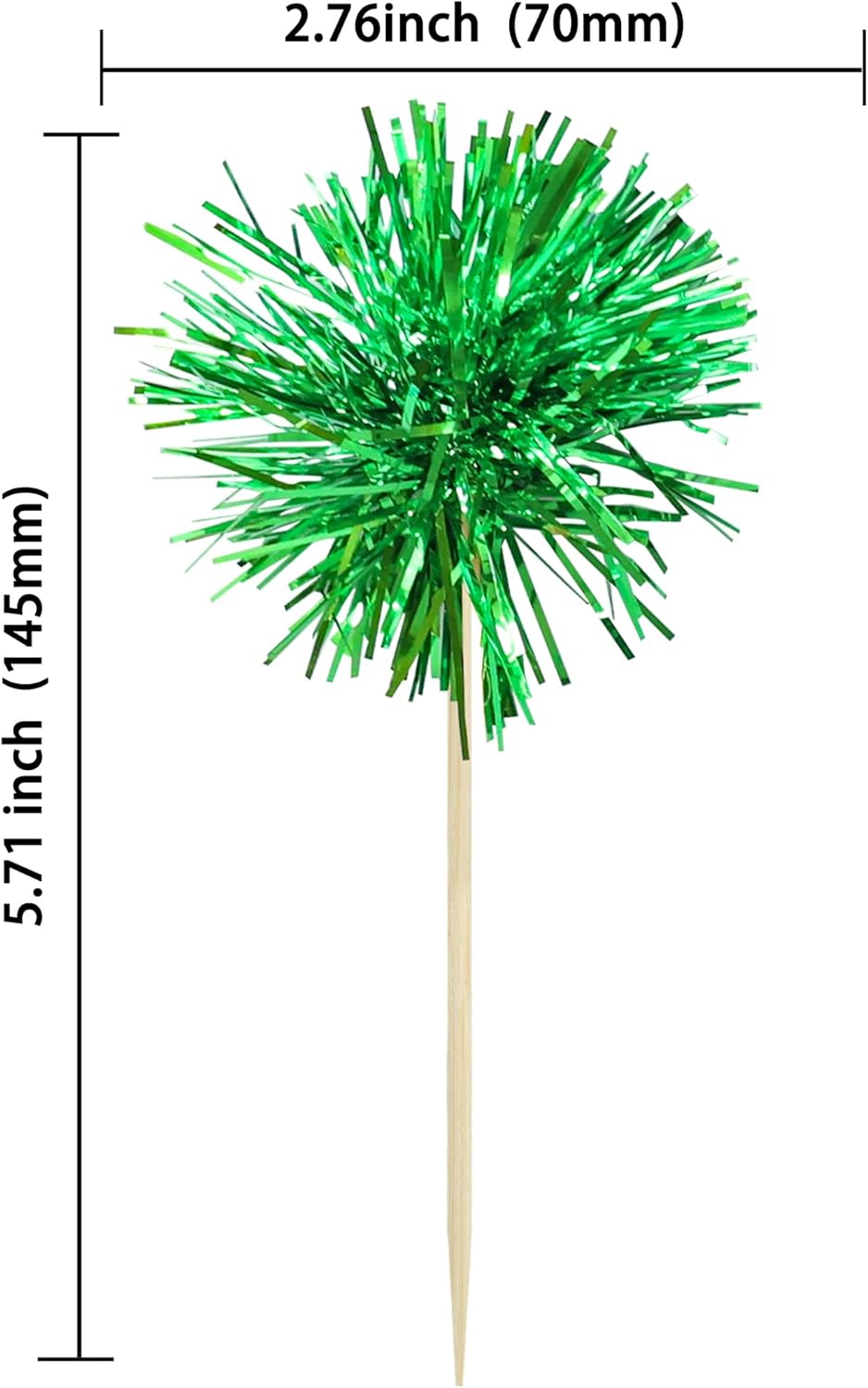 Gyufise 30Pcs Foil Firework Cupcake Toppers Sparkle Tinsel Cake Toppers Tinsel Drink Cake