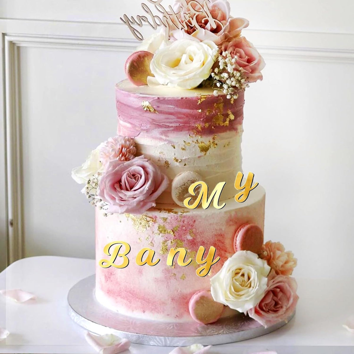 126pcs Acrylic Alphanumeric Cake Decoration, Mirror Number 0-9 and Alphabet A-Z Personalized Cake
