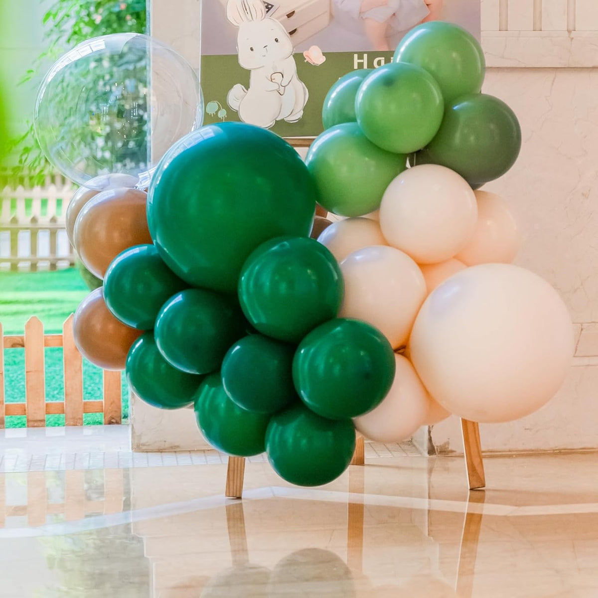 100pcs Dark Green Balloons, 12 inch Green Latex Party Balloons Helium Quality for Birthday Party