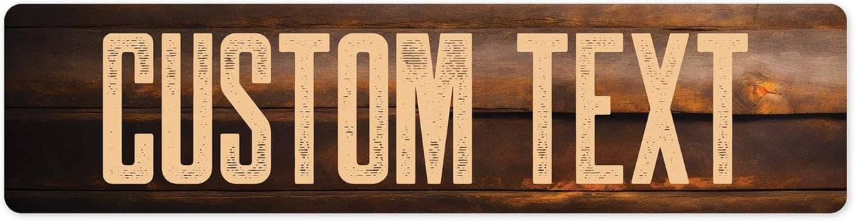 Custom Sign, Custom Street Sign, 11 Font Colors, 13 Font Styles, 4 Hole Options, 22 Sizes, 6x24