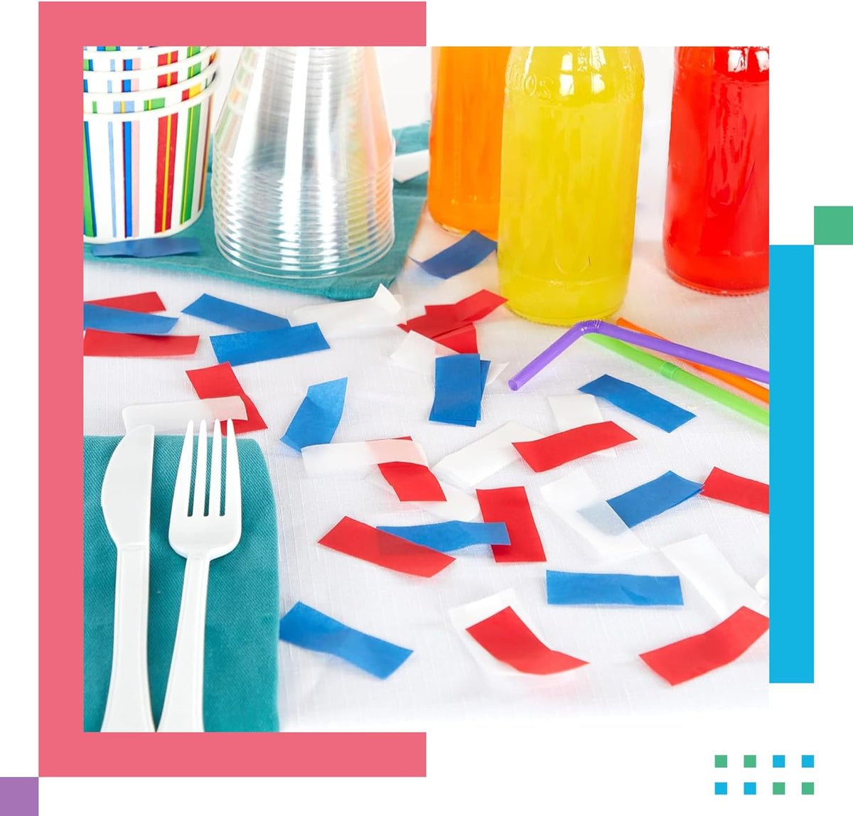 Baby Blue Biodegradable Confetti - Rectangular Fluttering Tissue Paper Confetti for Cannon and