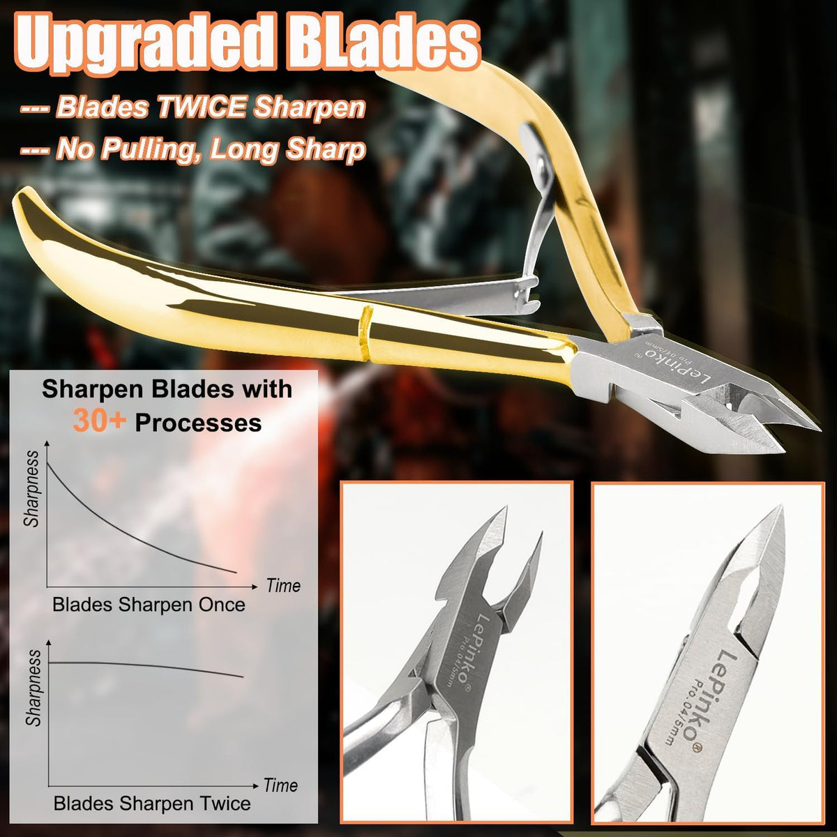 LePinko 4 Packs Upgraded Cuticle Trimmer kit, Sharp Dead Skin Clipper, Labor-Saving Cuticula