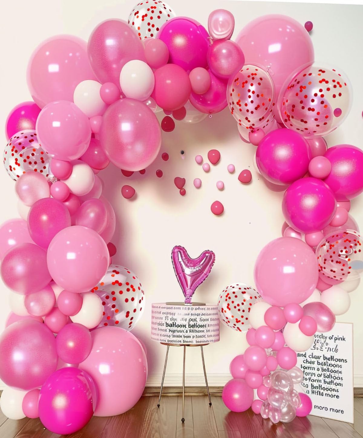 300 Pcs Pink Balloons 12 Inch Different Shades of Pink Party Balloon Set, Suitable for Wedding