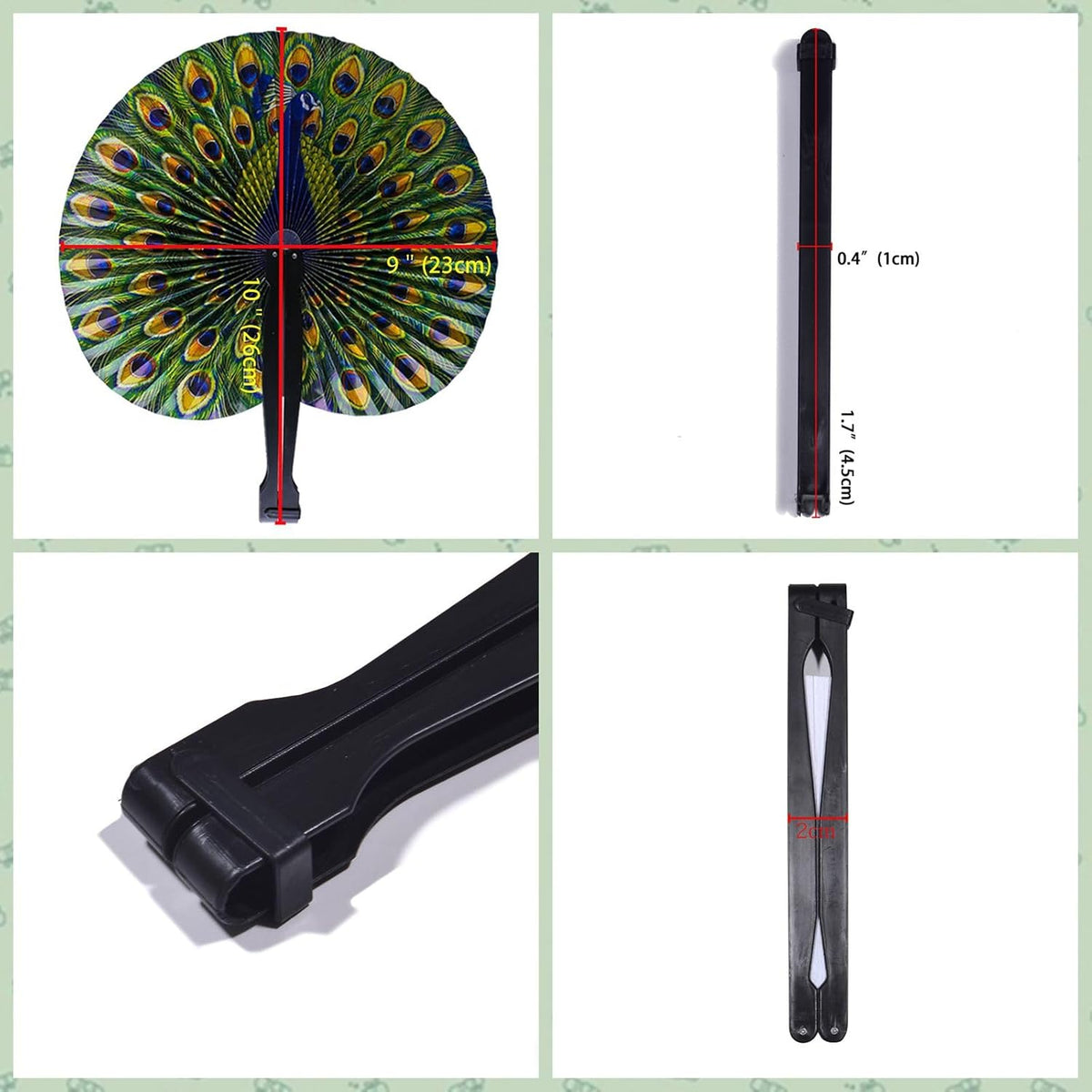 10 Pcs 10" Safari Print Peacock Fans Decorations Animal Folding Paper Hand Fans Bulk for