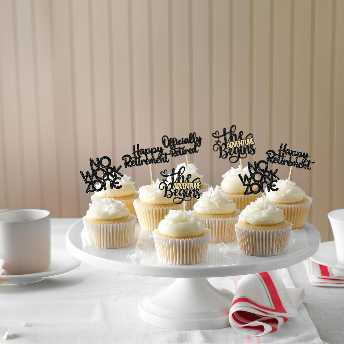 24Pcs Happy Retirement Cupcake Toppers Officially Retired No Work Zone Adventure Begins Cupcake