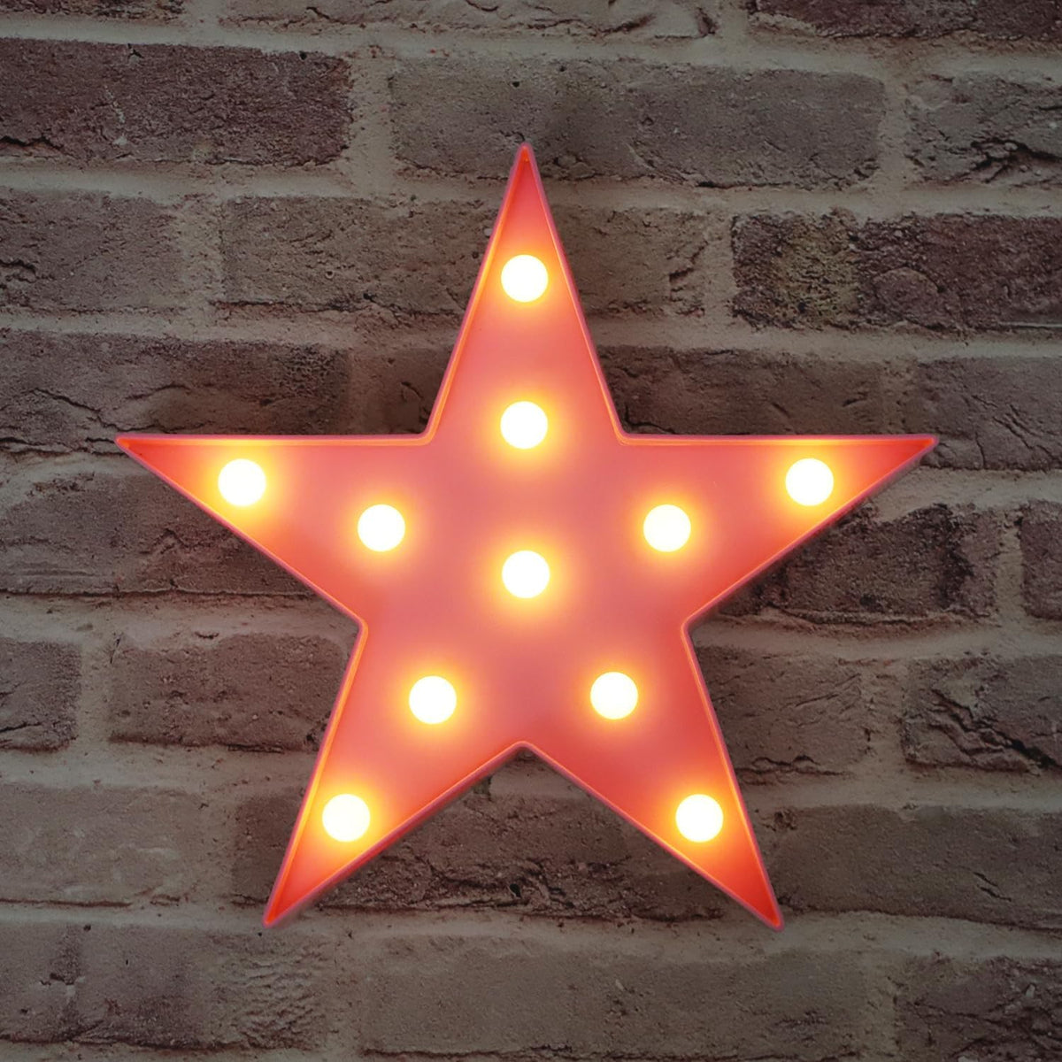 LED Marquee Star Sign Night Light, Battery Operated Star Shaped Desk Table Lamp for Kids, Baby