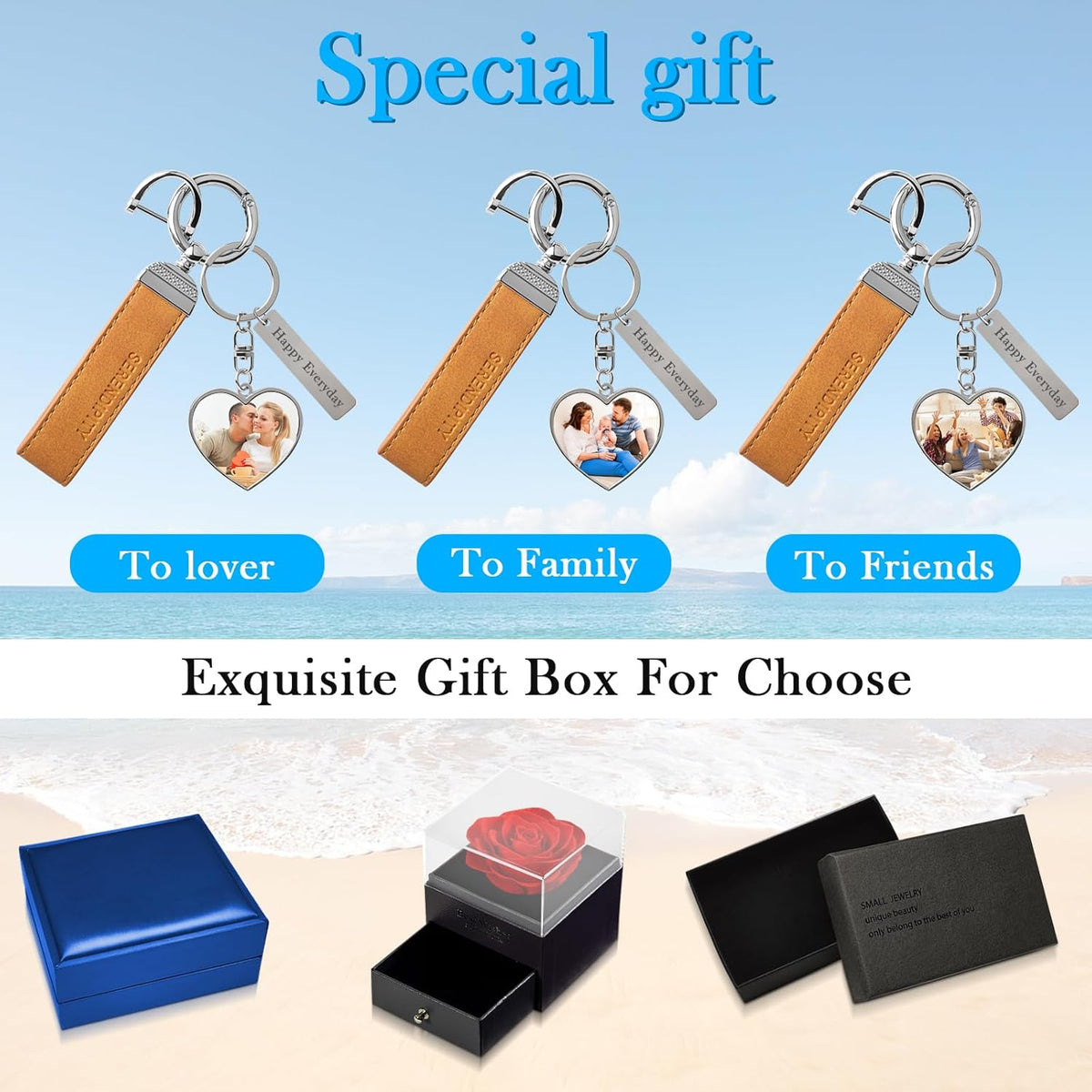 Double Side Custom Keychain with Picture Personalized Engraving Photo Text Customized Gifts for Men