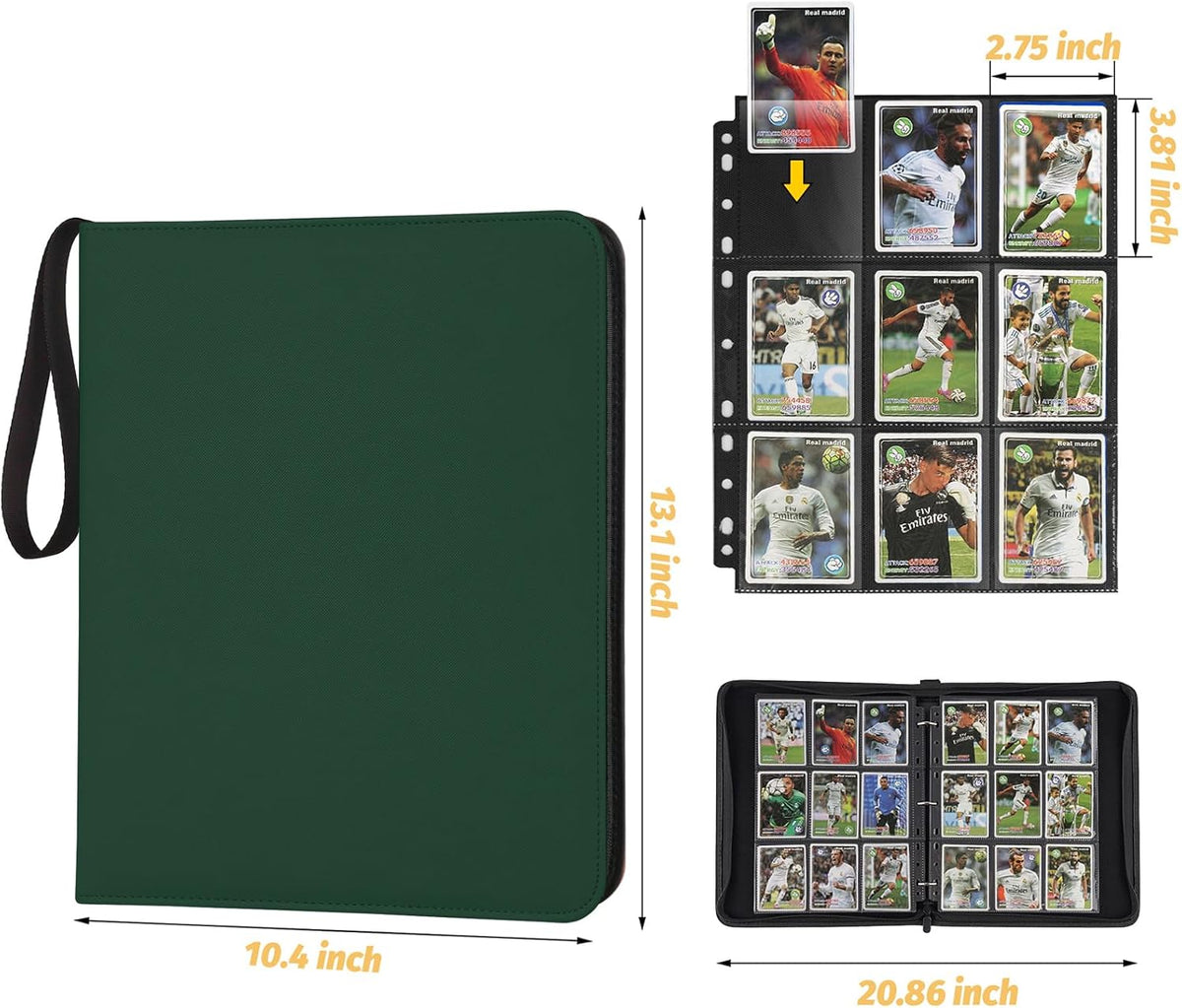 Trading Card Binder, 720 Pockets Card Binder, 9-Poccket Sided Pocket Sports Card Binder, Premium