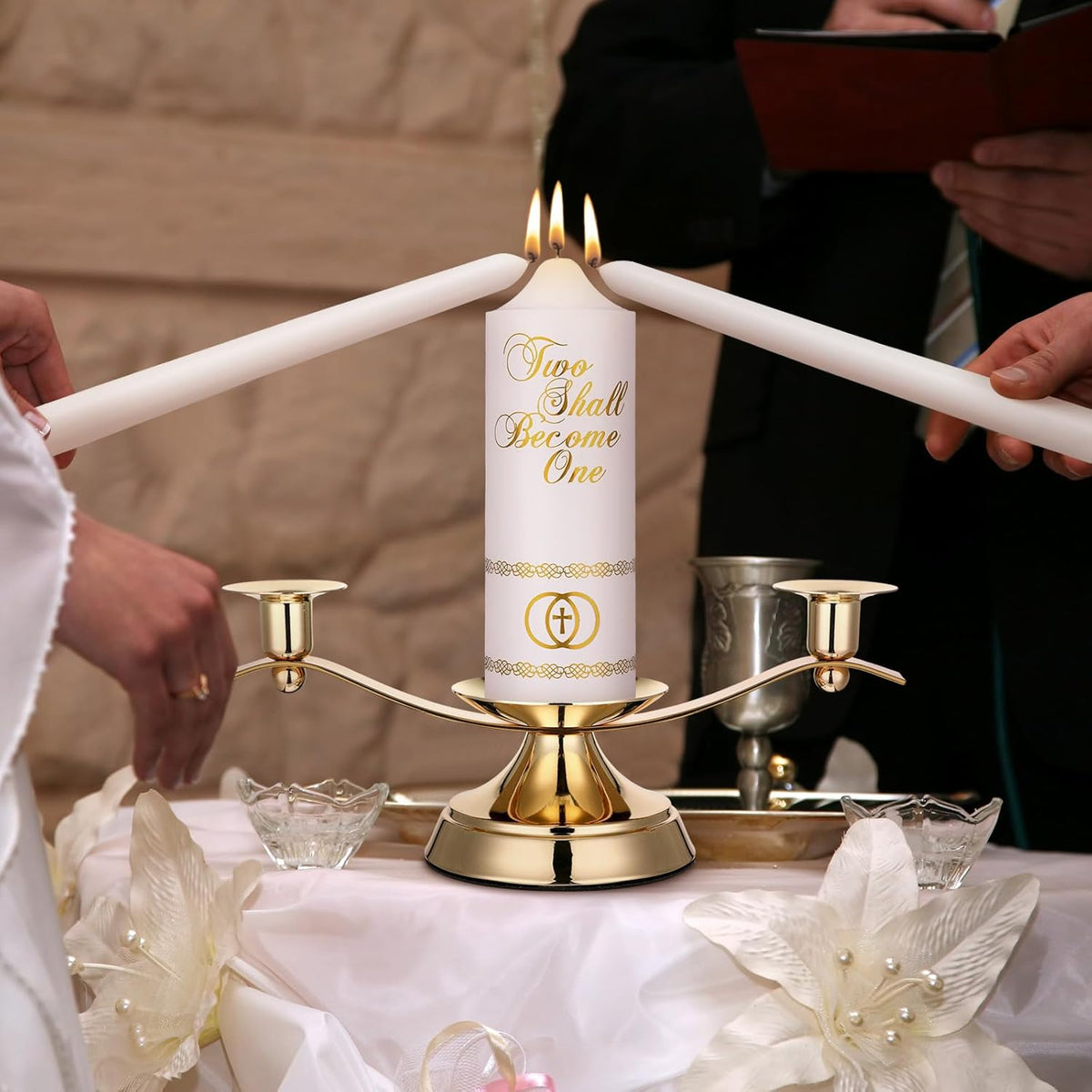 Irenare Unity Candles with Holder for Wedding Ceremony Wedding Decortions Accessories Glass Candle