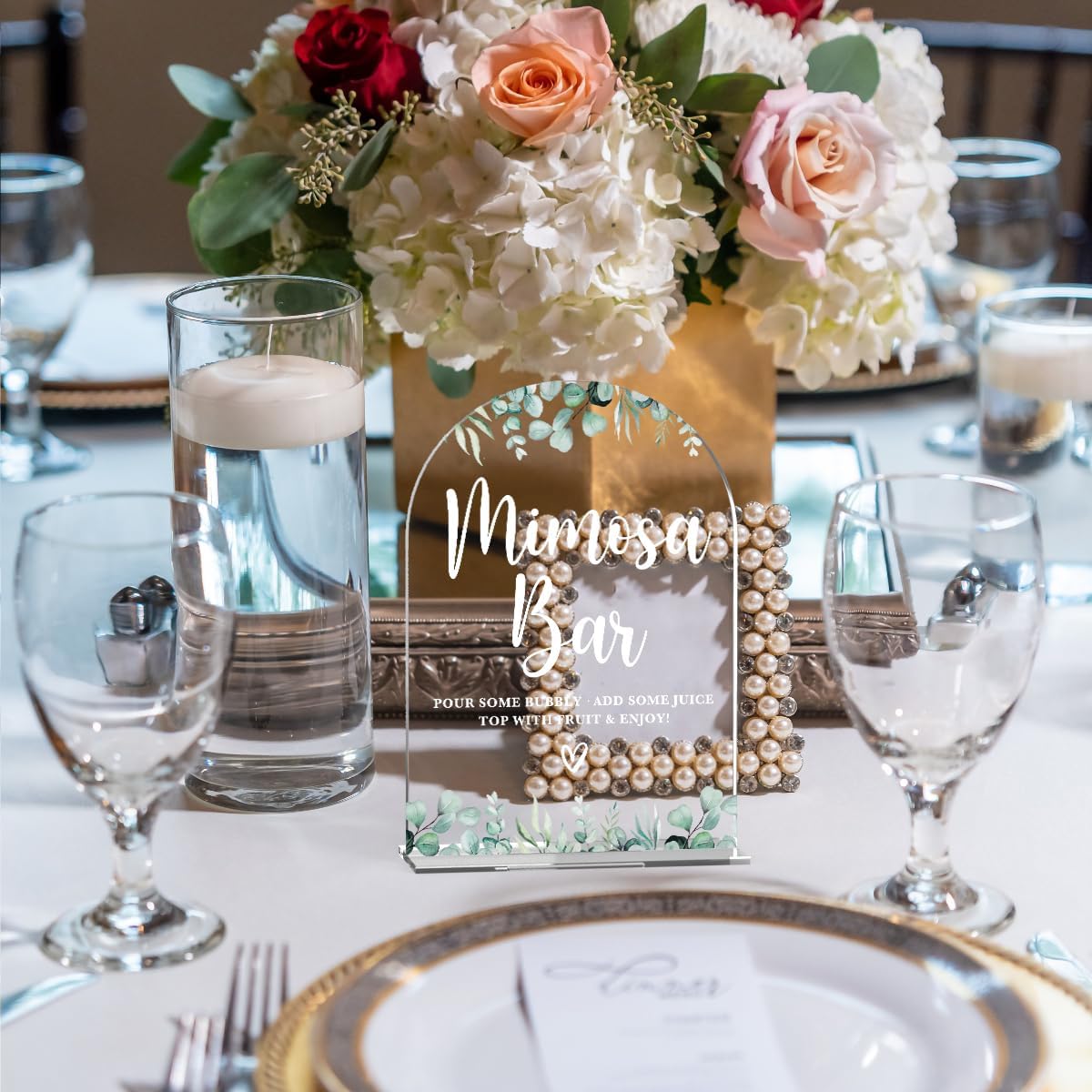 Acrylic Wedding Signs, Bridal Shower Decorations, Mimosa Bar Signs for Reception, Modern