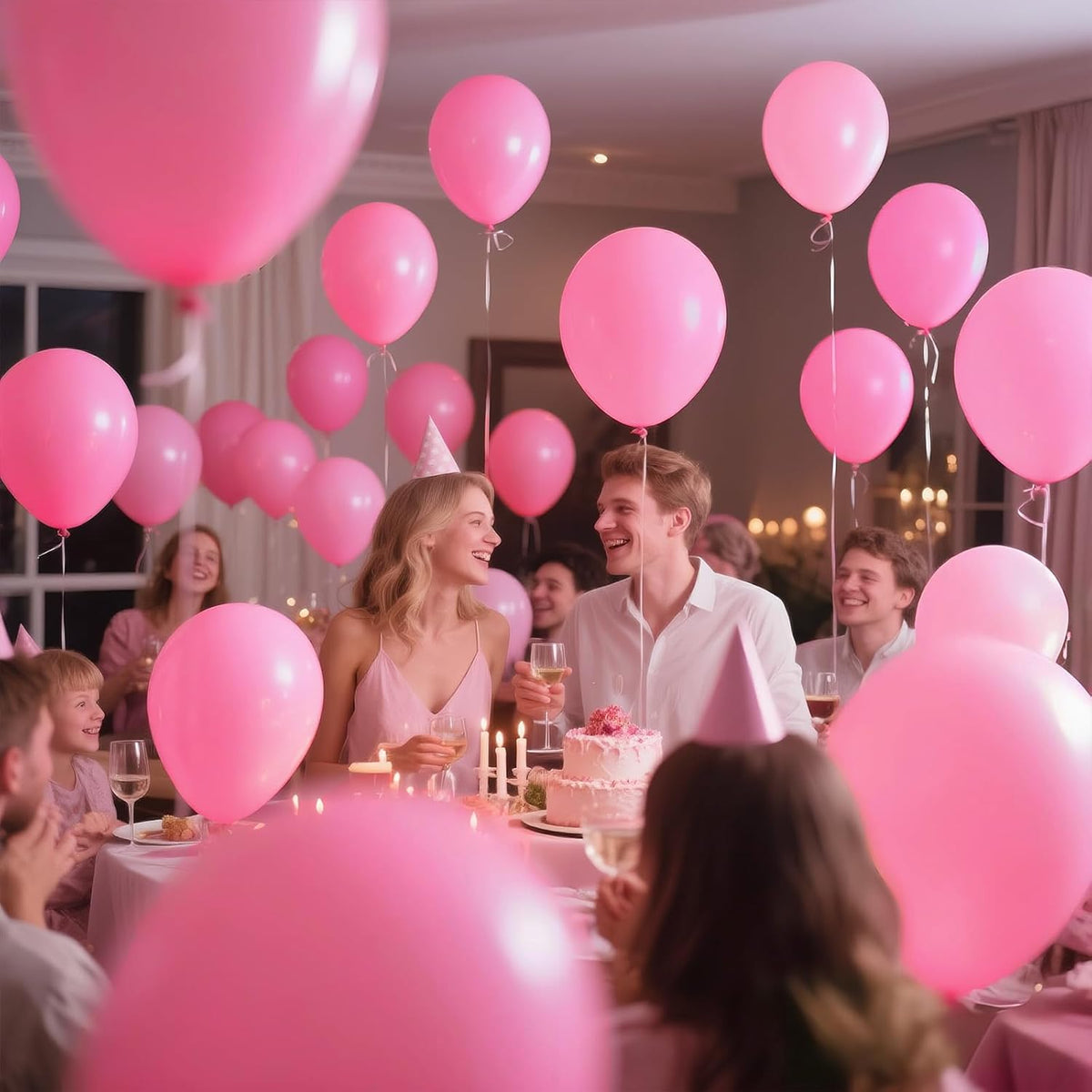 KAWKALSH Pink Balloon 12 Inch, 110pcs Latex Party Balloons Helium Bright Color for Birthday Baby