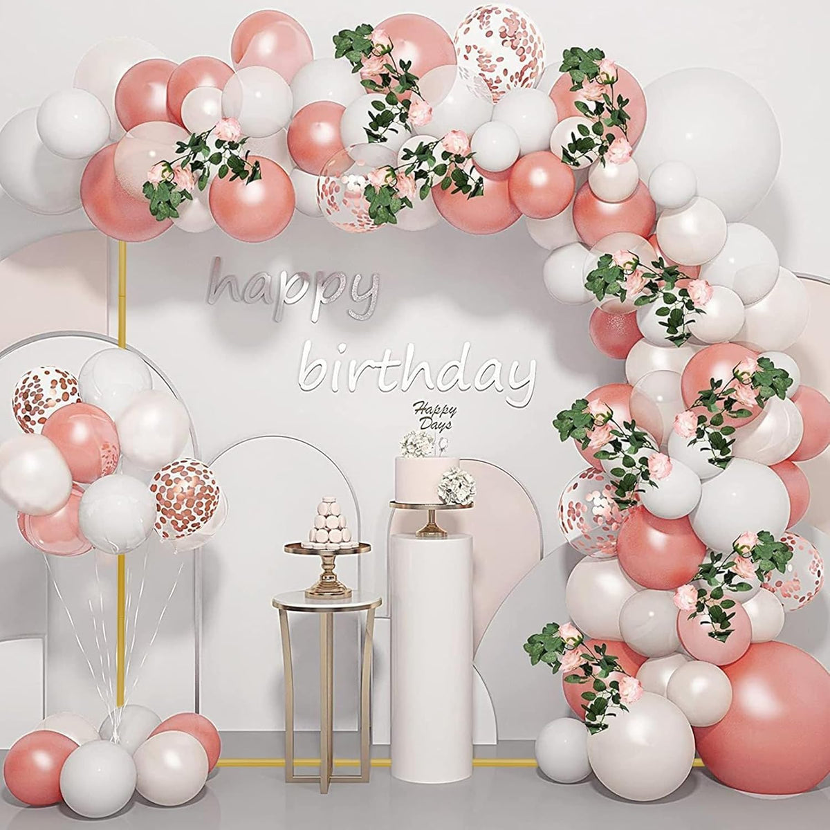 Metal Wedding Arch Backdrop Stand 6.6x5 FT Gold Square Balloon Arch Frame for Wedding, Birthday