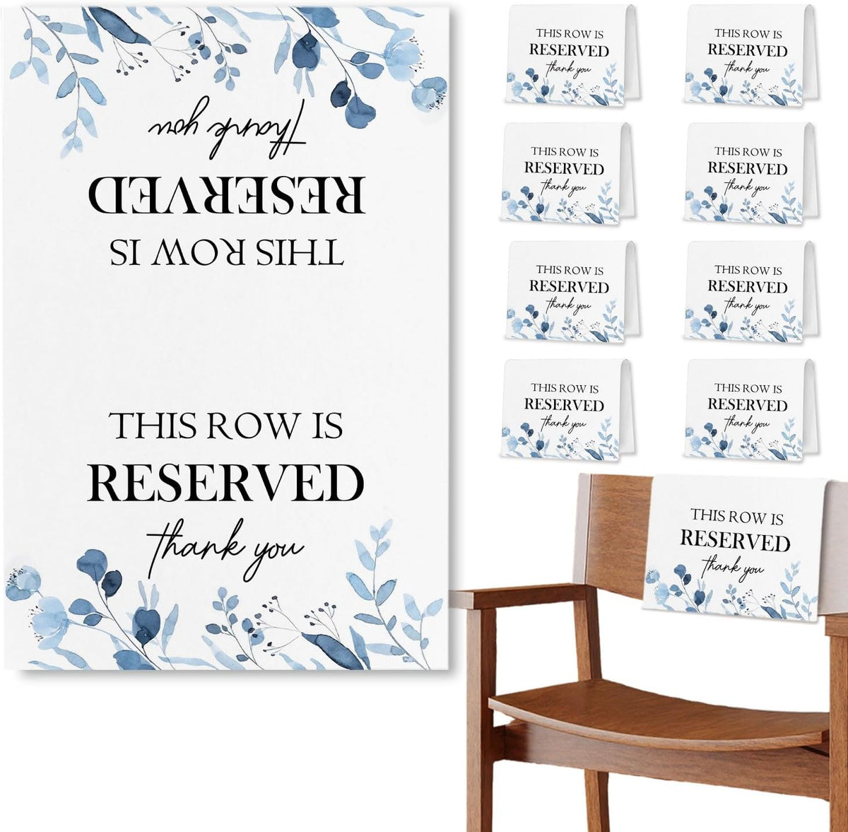 Reserved Seating Chair Signs, This Row Is Reserved Pew Cloths Seating Placeholder for Church Pews
