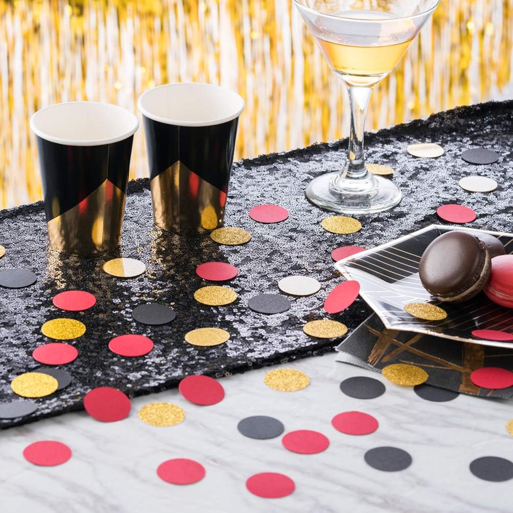 Glitter Confetti Circles Table Decoration and Wedding Party Decoration, 1.2’’ in Diameter (gold