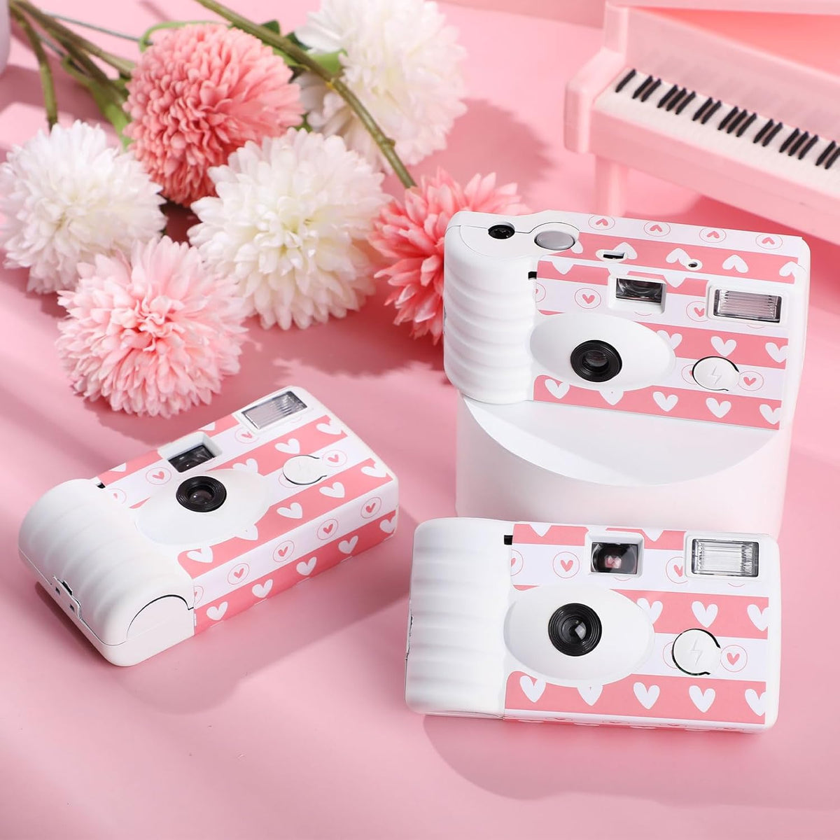 3 Pack Disposable Camera for Wedding Simple Use Color Film Camera with Flash Disposable Cameras One