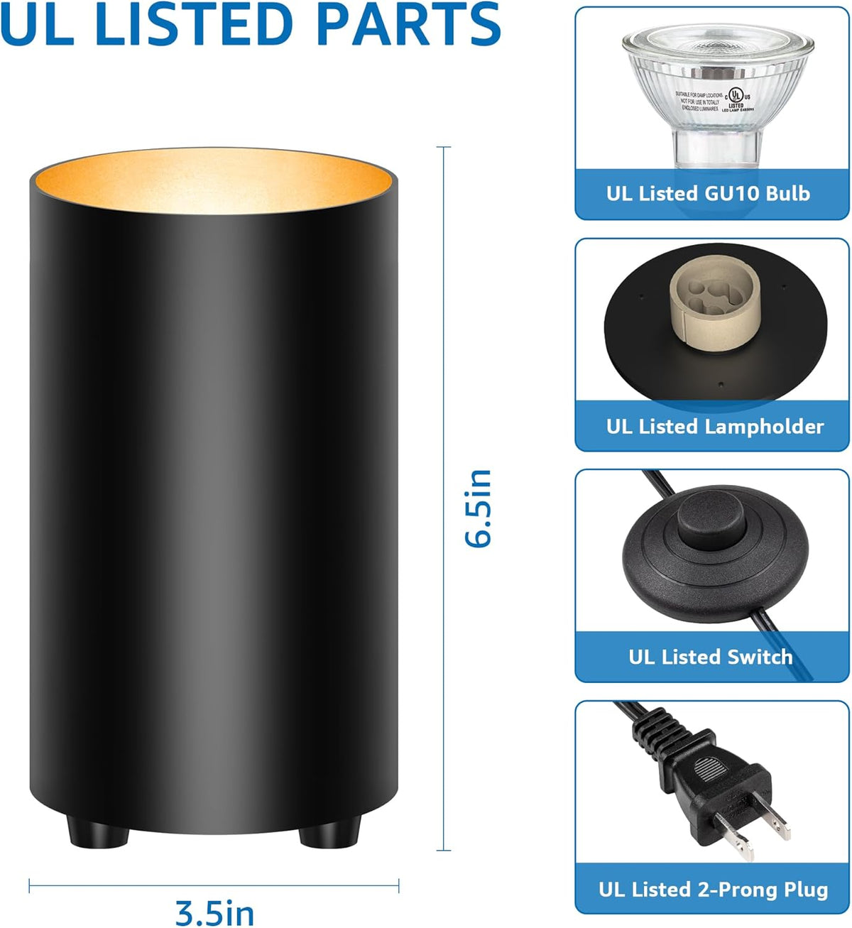 SUNVIE 2 Pack Uplighting Indoor Floor Can Light Spotlight, Up Lights Indoor Floor Spotlight with