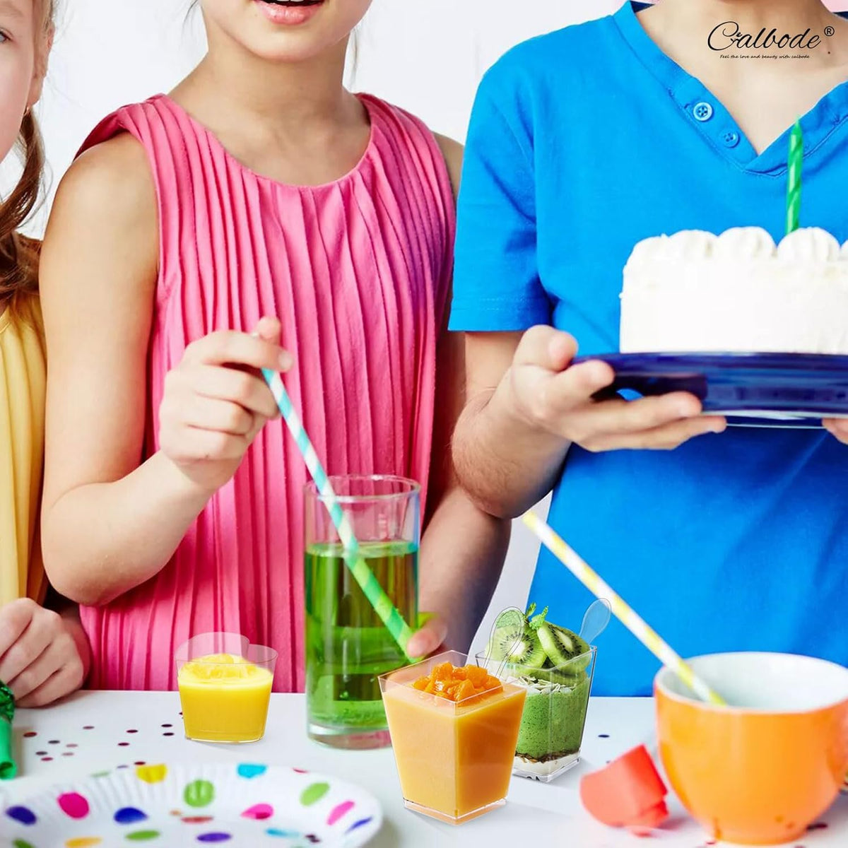 360 Pack 5oz 6oz Dessert Cups with Lids and Spoons, 3 Styles Clear Plastic Appetizer Cups for