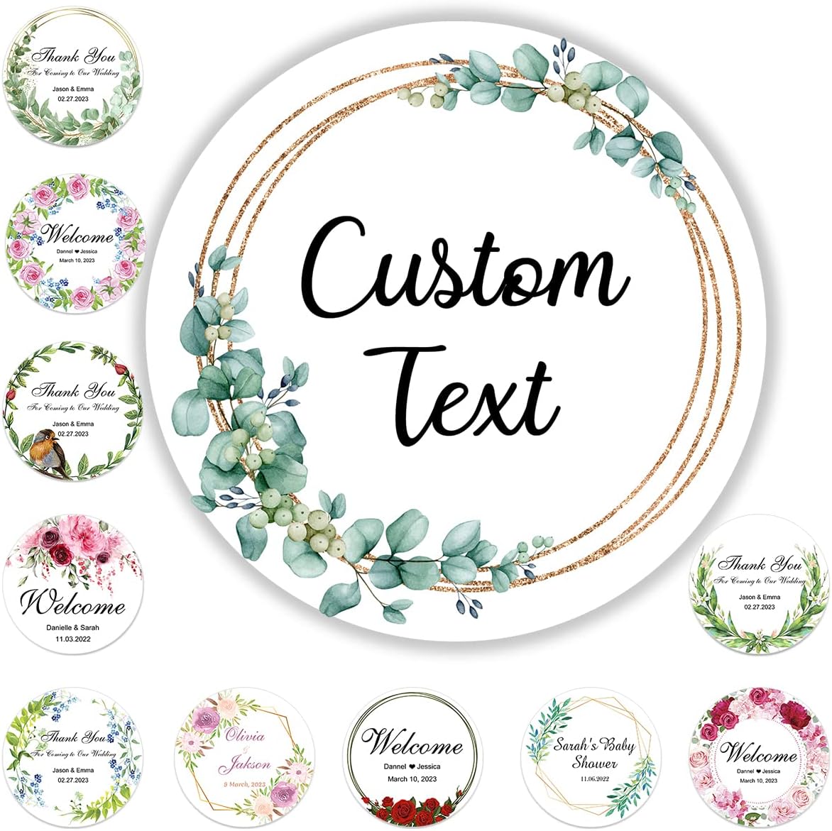 100 Pack Custom Stickers Personalized Labels for Business Logo Customized Vinyl Wedding Favors
