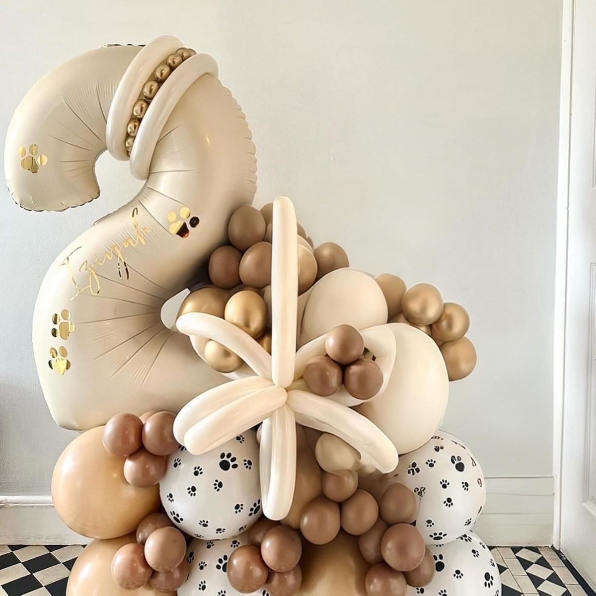 Beige 21st Birthday Balloons Number 21, 40 Inch Large Foil 1 & 2 Numbers Balloons for 21 Year Old