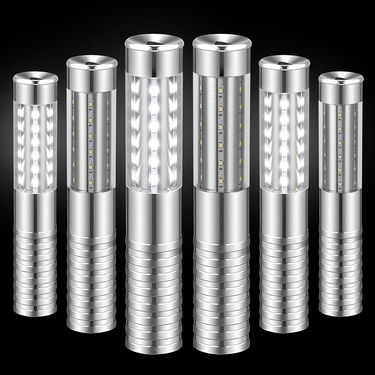6 Pieces LED Strobe Baton Light Rechargeable Bottle Service Sparklers Stick Reusable Champagne