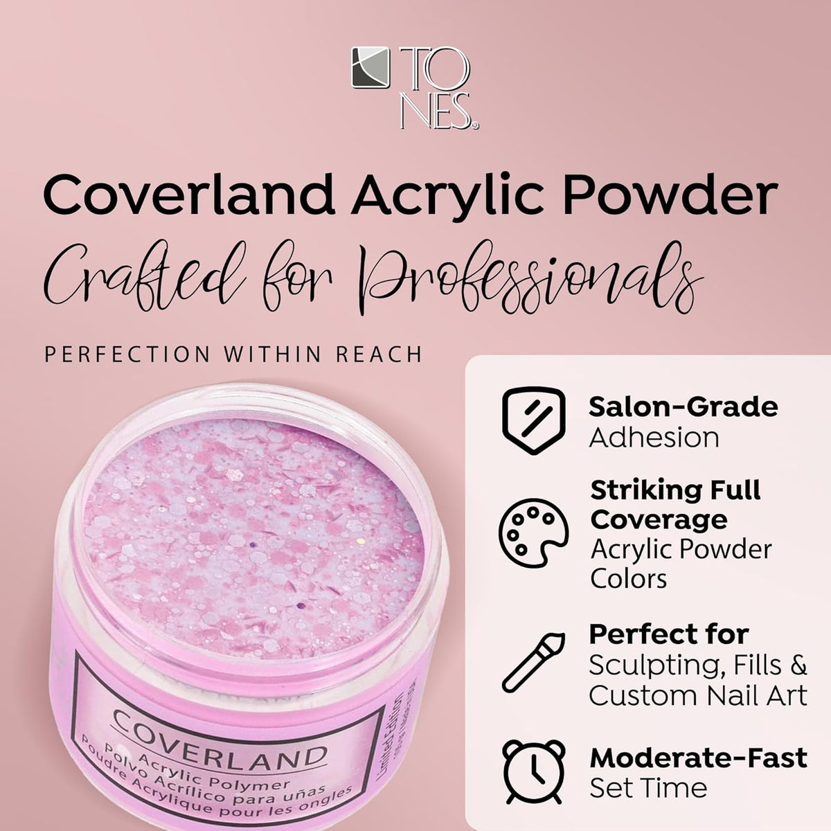 Tones Coverland Acrylic Nail Powder "Vacation Mode" - Limited Edition Acrylic Powder for Nail
