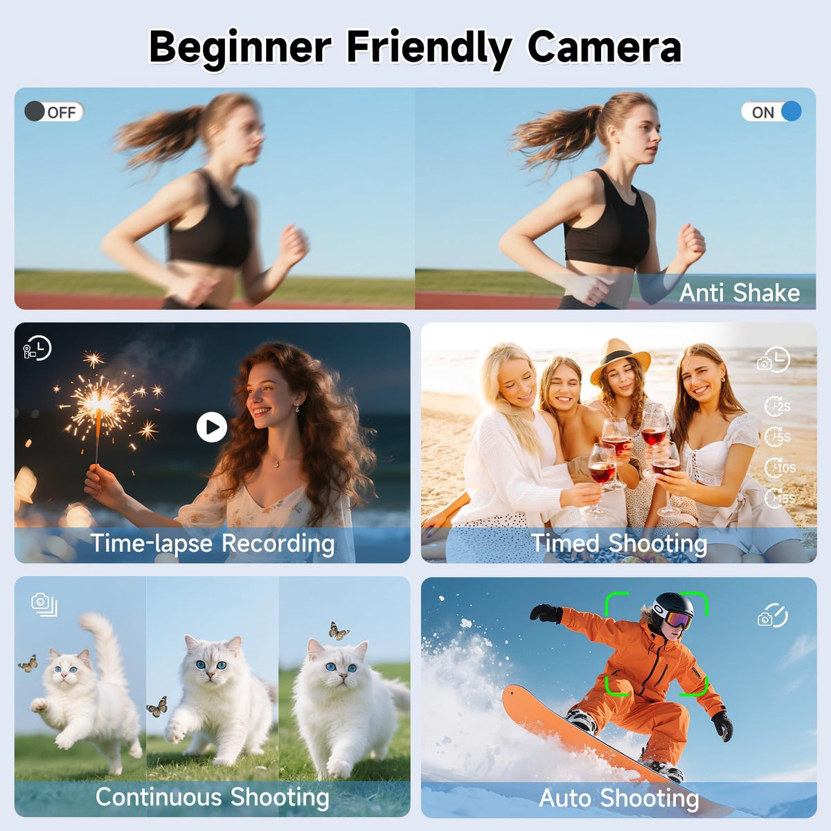 4K Digital Camera for Photography, Autofocus 64MP Vlogging Camera for YouTube with 3" 180° Flip