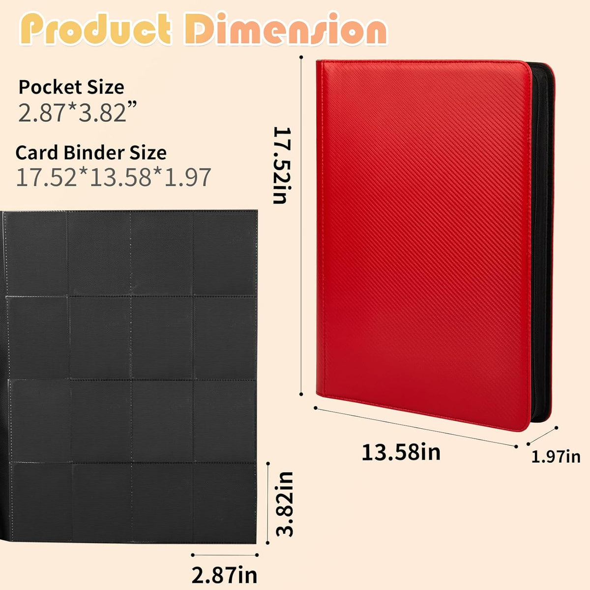 Premium 1000+ Pockets Trading Card Binder, 16-Pocket Ringless Side-Loading Album for TCG, MTG