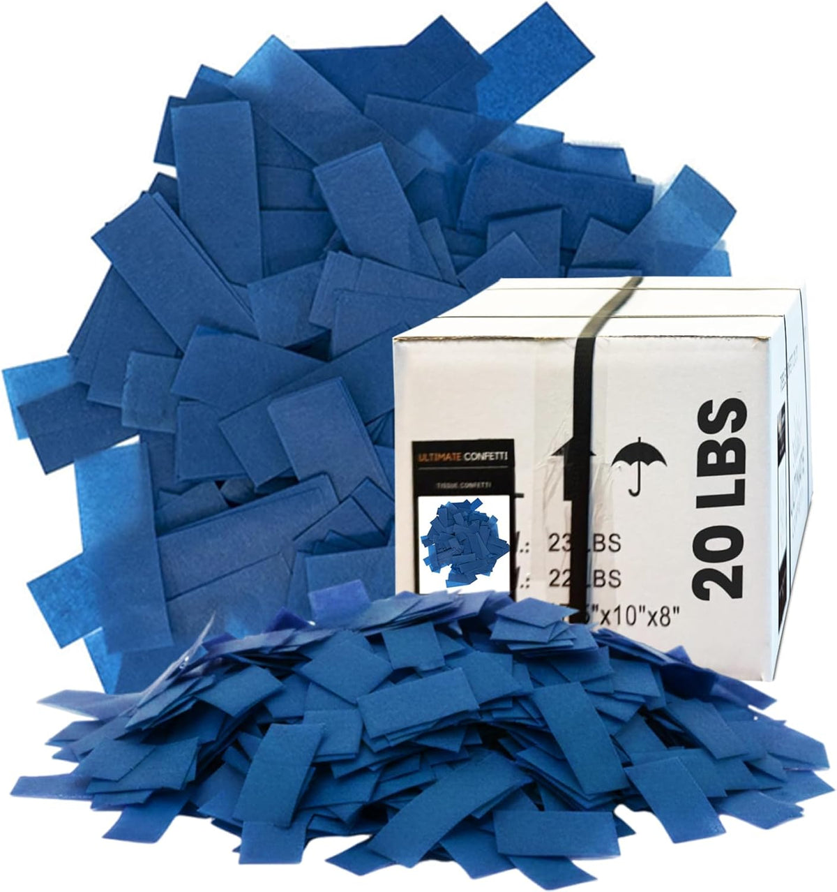 Dark Blue Biodegradable Confetti - Rectangular Flame-Resistant Tissue Paper Confetti for Cannon and