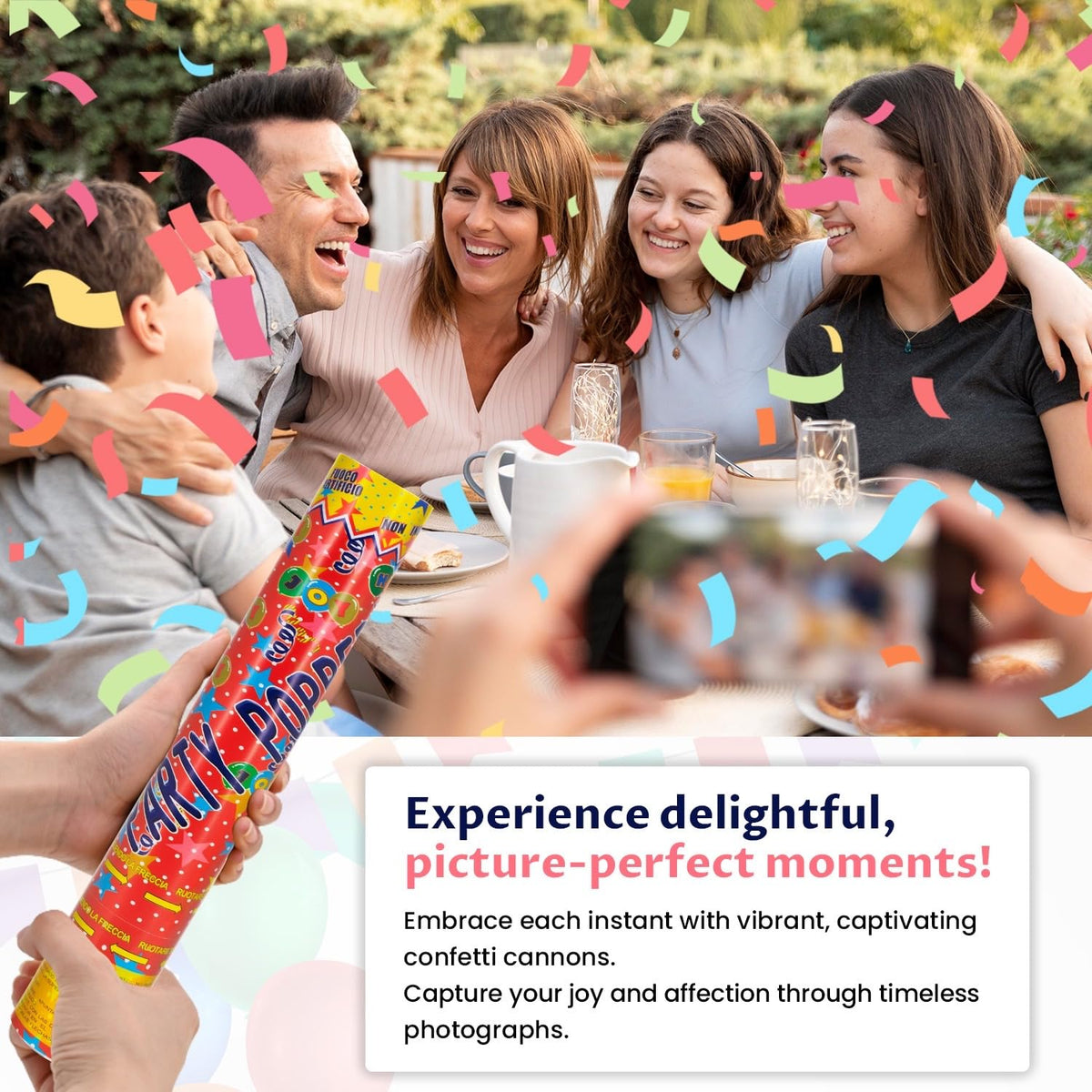 12Pack Confetti Cannon Multicolor Party Confetti Shooters Biodegradable Confetti Poppers 12Inch