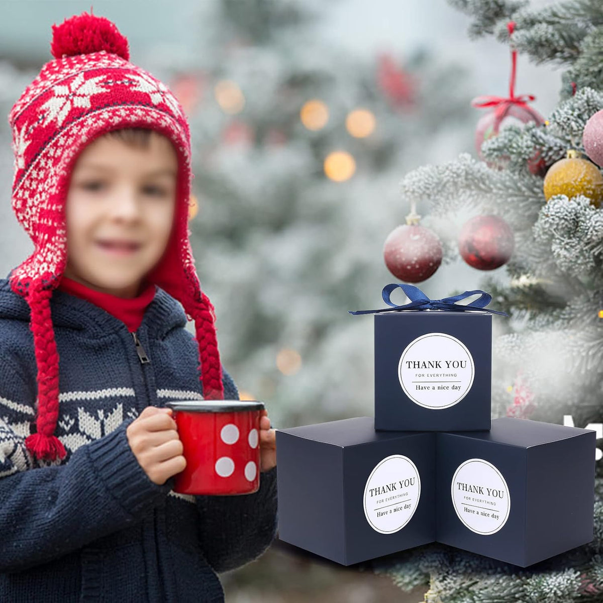 COTOPHER Small Gift Boxes 100 Pack 4x4x4 inches Navy Gift Boxes with Lids for Gifts, Crafting