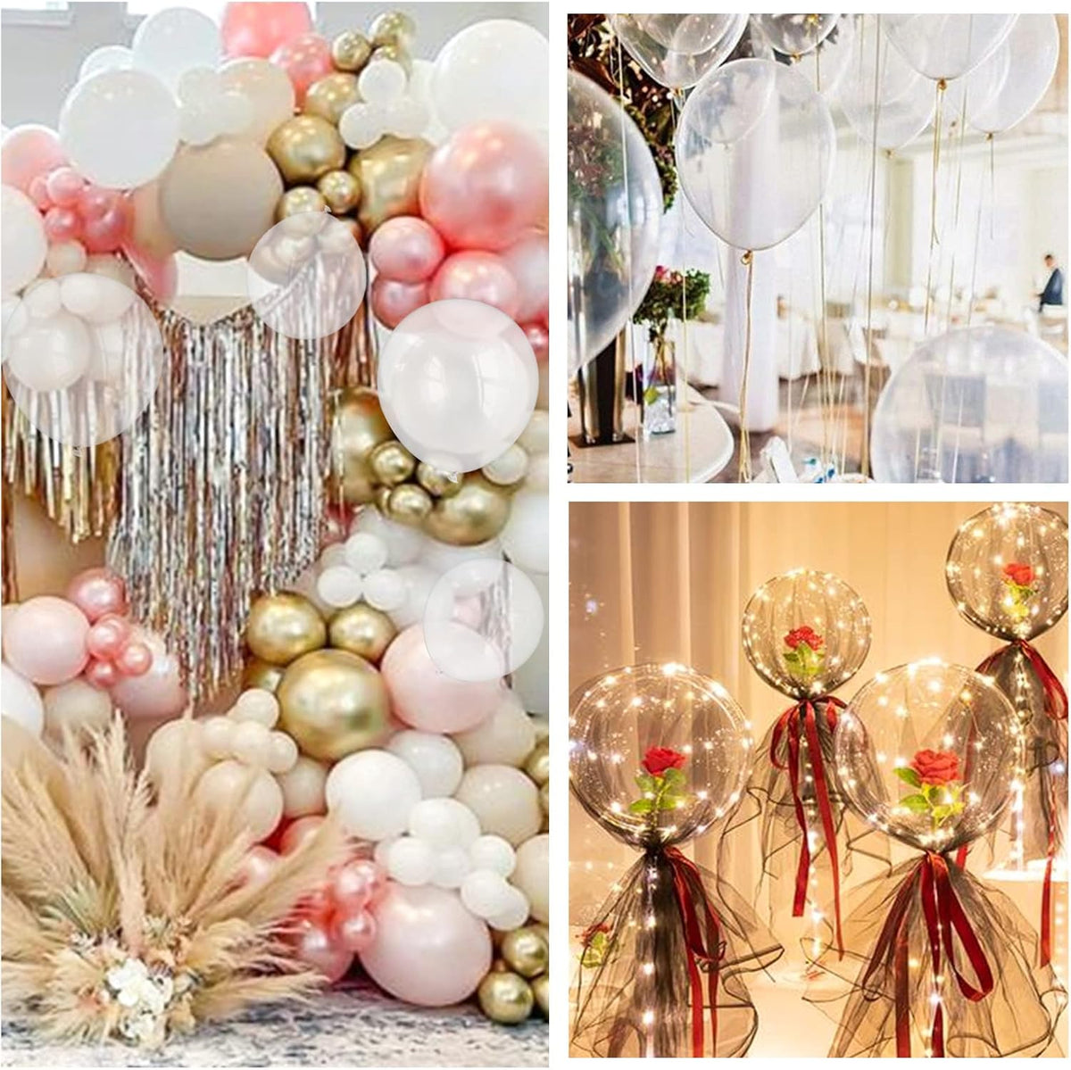 110pcs Clear Balloons, Clear Latex Balloons 12 inch, Transparent Balloon for Birthday Party Baby