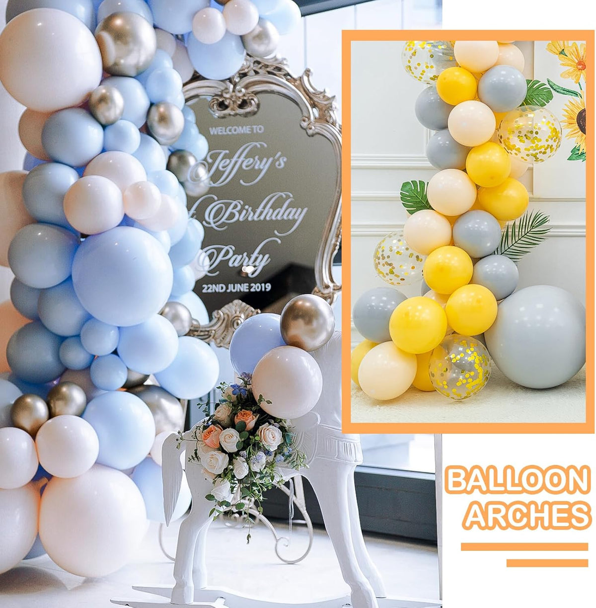 Balloon Arch Kit - 98.4ft DIY Balloon Garland Strip with 600Pcs Clear Glue Point Dots, Removable